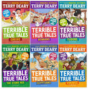 Terrible True Tales Series 6 Books Collection Set by Terry Deary (Egyptians, Tudors, Vikings, Romans, The Stone Age, Greeks) - The Book Bundle