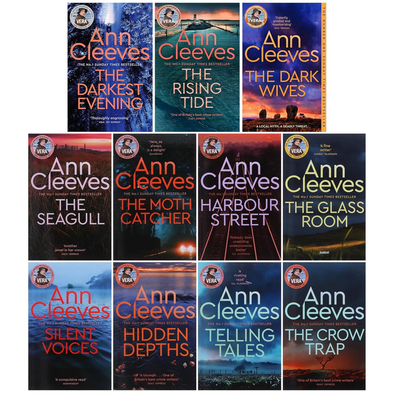 Vera Stanhope Series 11 books collection set by Ann Cleeves, paperback fiction series with crime and mystery stories.