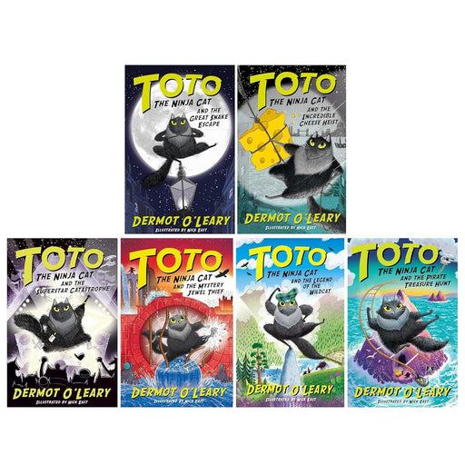 Toto the Ninja Cat Series by Dermot O’Leary 6 Books Set (Mystery Jewel Thief, Legend of the Wildcat, Great Snake Escape) - The Book Bundle