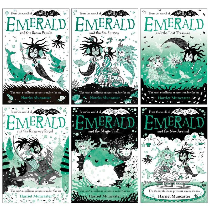 Emerald Series Book 1-6 collection by Harriet Muncaster, featuring colorful covers from the World of Isadora Moon series.