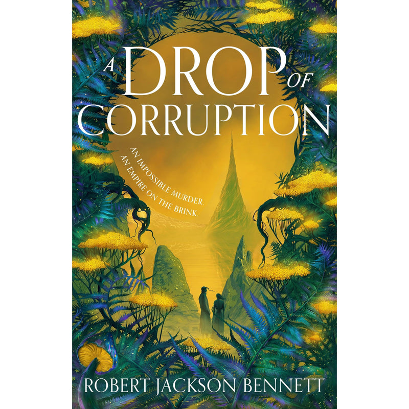 Cover image of "A Drop of Corruption" biopunk murder mystery novel by Hodderscape, featuring dark, futuristic artwork.