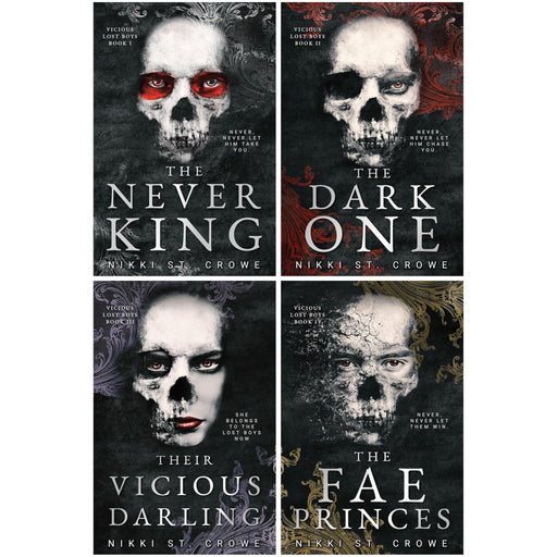 Vicious Lost Boys Series: A Peter Pan Dark Romance by Nikki St. Crowe 4 Books Collection Set (The Never King, The Dark One, Their Vicious Darling and The Fae Princes) - The Book Bundle