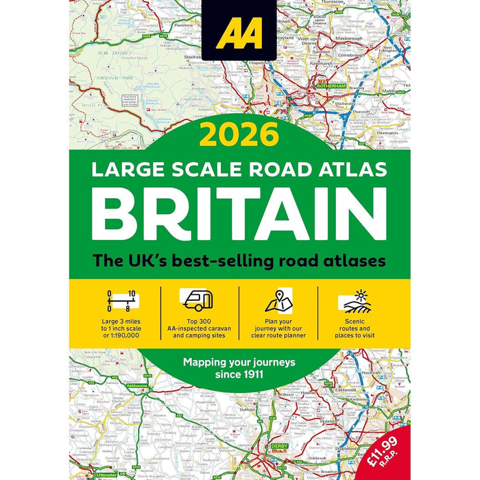 2026 Large Scale Road Atlas Britain (AA Publishing) (Staple Bound) - The Book Bundle