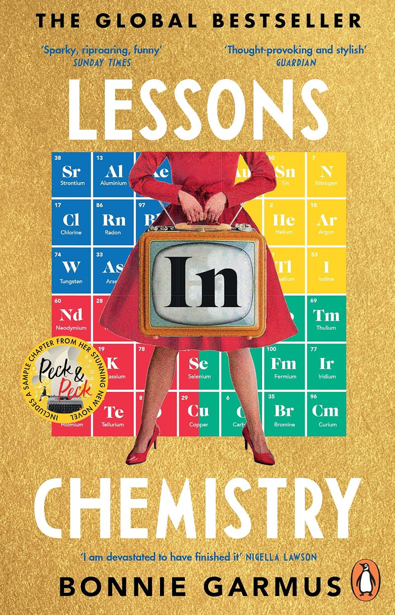Collection of two fiction books by Bonnie Garmus, Lessons In Chemistry and Peck And Peck, in mixed format from Manilla Press/Penguin.