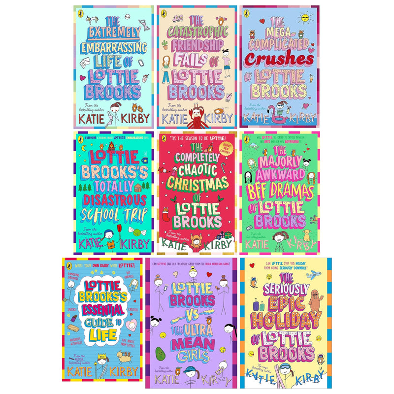 Lottie Brooks Series 9 books collection set by Katie Kirby, featuring colorful paperback fiction titles from Penguin UK Ltd.