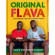 Two hardcover cookbooks featuring Caribbean recipes by Andi Oliver and Craig McAnuff, with colorful cover images and title text.