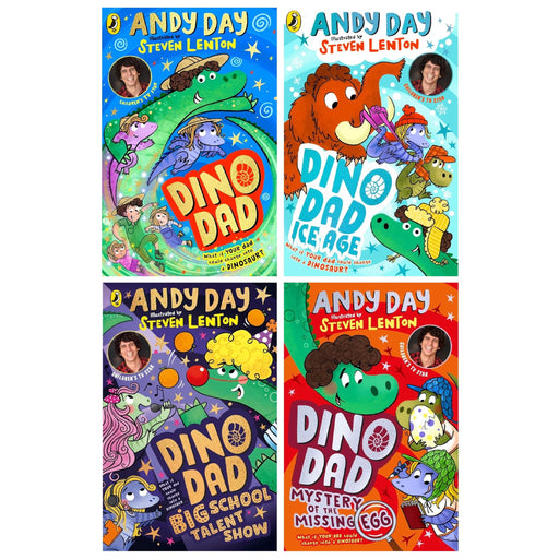 Dino Dad Series 4 Books Collection Set By Andy Day (Dino Dad, Ice Age, Big School Talent Show and Mystery of the Missing Egg) - The Book Bundle