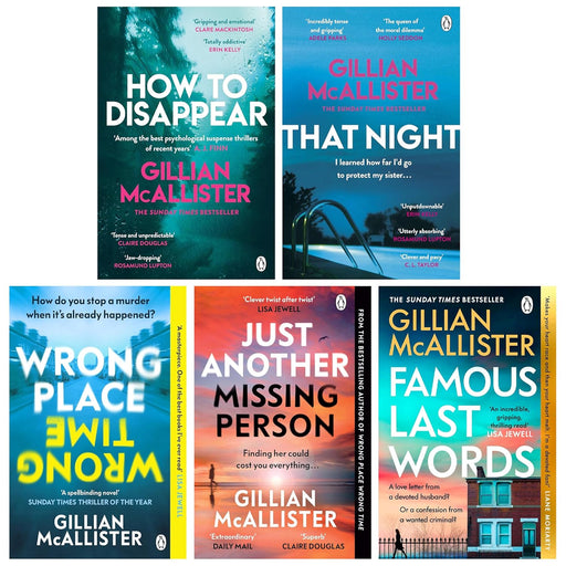 Gillian McAllister Collection 5 Books Set (How to Disappear, That Night, Wrong Place Wrong Time) - The Book Bundle