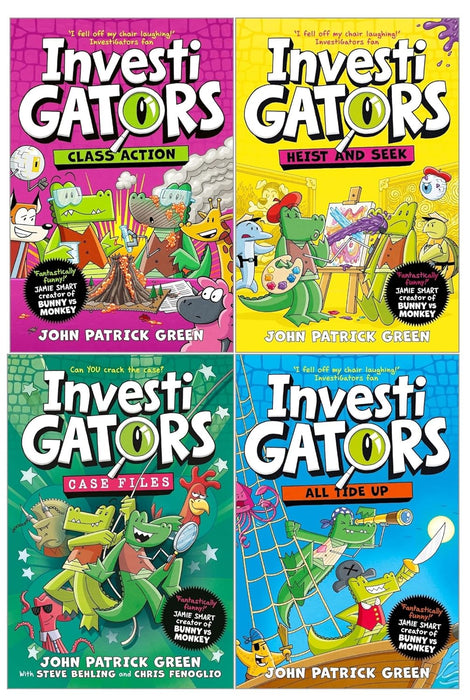 InvestiGators Series by John Patrick Green 4 Books Set 6-9 (All Tide Up, Heist and Seek, Class Action, Case Files)
