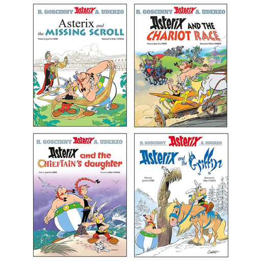 Asterix Series 8 Collection 4 Books Set (Book 36-39) (Asterix and The Missing Scroll, Asterix and The Chariot Race, Asterix and The Chieftain's Daughter and Asterix and the Griffin) - The Book Bundle