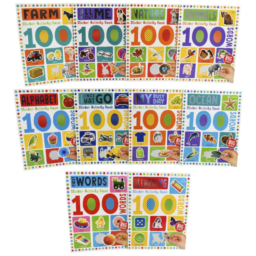 100 Words Sticker Activity Book 10-set - The Book Bundle