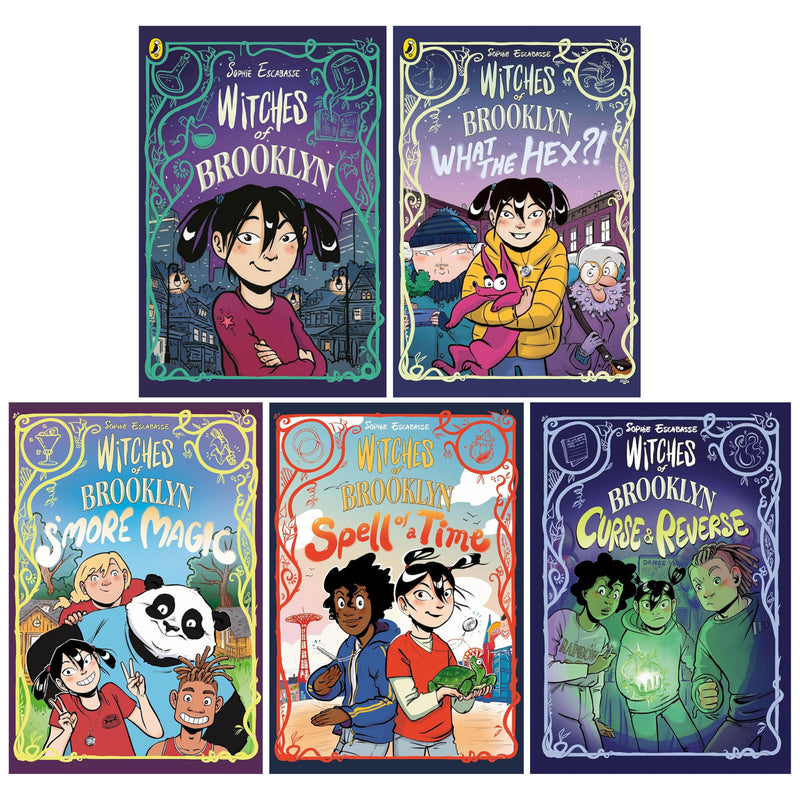 Witches of Brooklyn 5-book collection set by Sophie Escabasse, paperback fiction books featuring witch characters and colorful covers.
