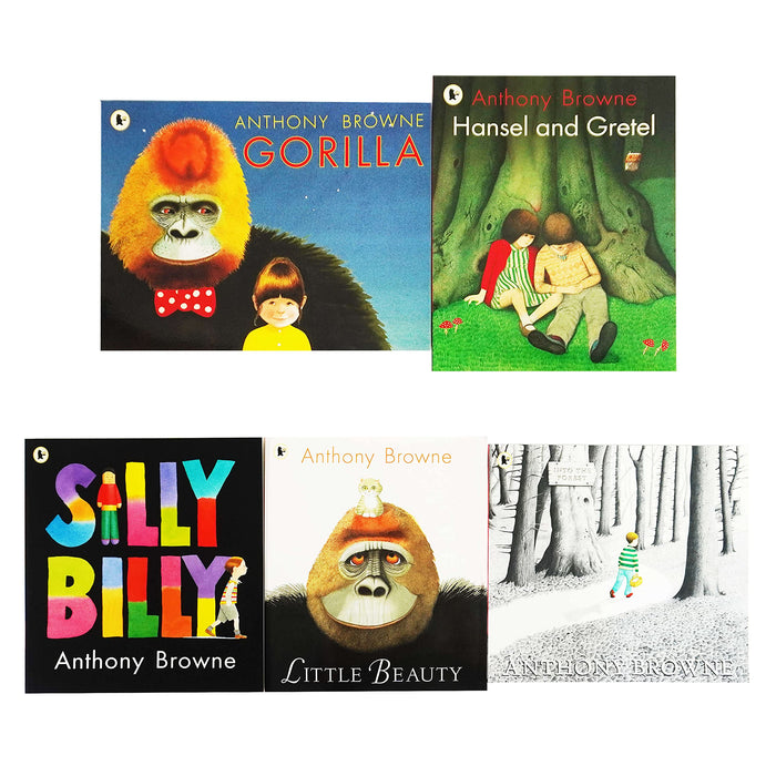 Anthony Browne Collection 5 Books Set (Hansel and Gretel, Into the Forest, Little Beauty, Gorilla and Silly Billy) - The Book Bundle