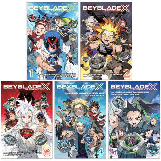 Beyblade X Series 5 books collection set by Homura Kawamoto and Hikaru Muno, paperback fiction series by Viz Media.