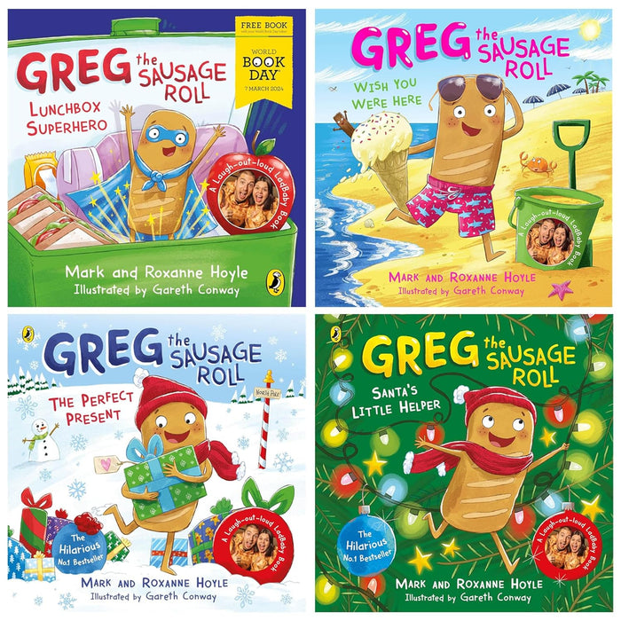 Greg the Sausage Roll Collection 4 Books Collection Set (Greg the Sausage Roll: Santa's Little Helper) - The Book Bundle