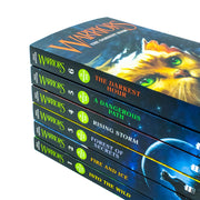 Six-book collection of Warrior Cats Series 1 by Erin Hunter, including Into the Wild, Fire and Ice, Forest of Secrets, in a HarperCollins set.