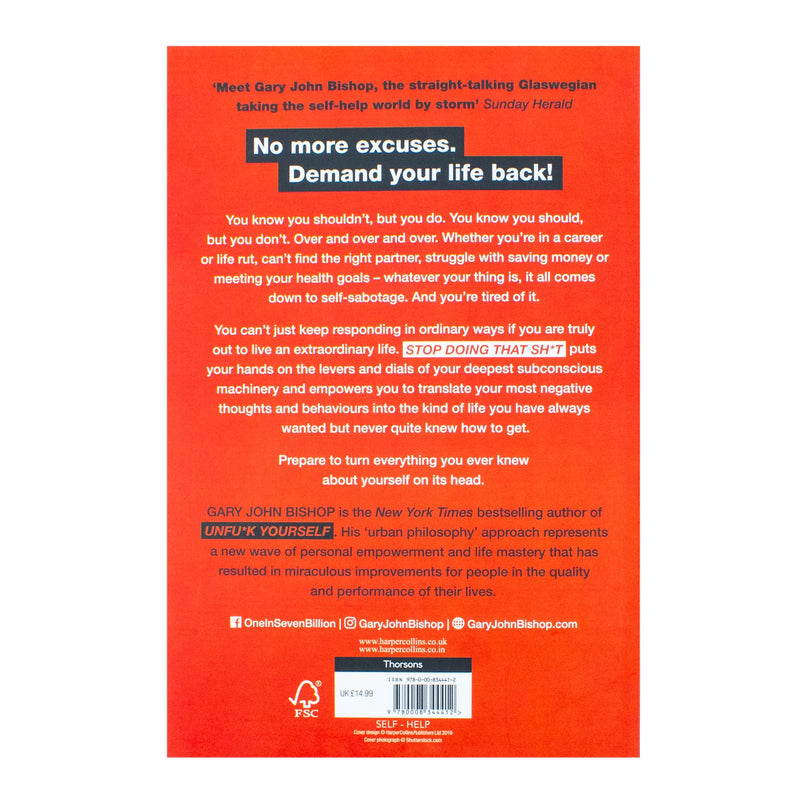 Paperback of "Stop Doing That Sh*t" by Gary John Bishop, non-fiction book with bold cover design and title text.