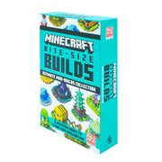 Set of three Minecraft Bite-Size Builds Collection books by Mojang AB, featuring colorful illustrated covers and building ideas.