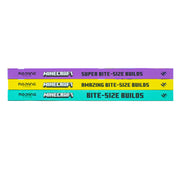 Set of three Minecraft Bite-Size Builds Collection books by Mojang AB, featuring colorful covers and Minecraft-themed illustrations.