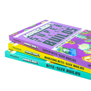 Set of three Minecraft Bite-Size Builds Collection books by Mojang AB, featuring colorful covers and Minecraft-themed illustrations.