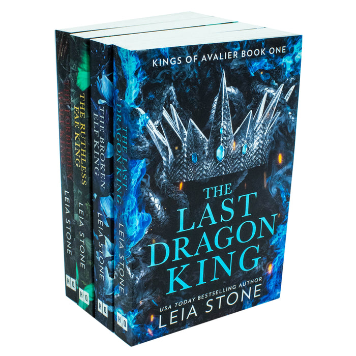 Kings of Avalier 4 Books Collection Set By Leia Stone(The Last Dragon King, The Broken Elf King, The Ruthless Fae King & The Forbidden Wolf King) By Leia Stone - The Book Bundle