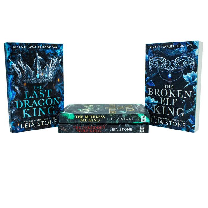 Kings of Avalier 4 Books Collection Set By Leia Stone(The Last Dragon King, The Broken Elf King, The Ruthless Fae King & The Forbidden Wolf King) By Leia Stone - The Book Bundle