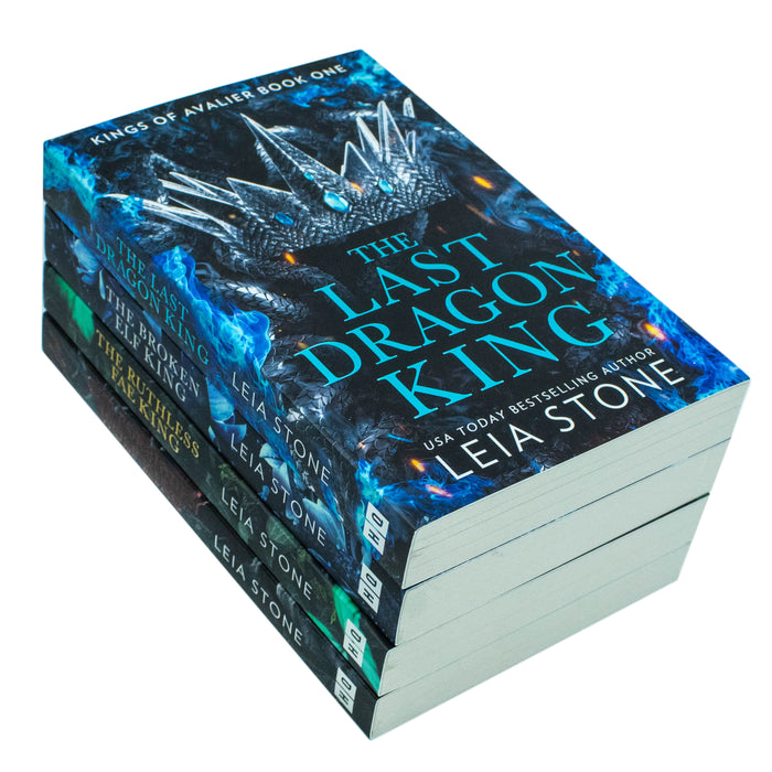 Kings of Avalier 4 Books Collection Set By Leia Stone(The Last Dragon King, The Broken Elf King, The Ruthless Fae King & The Forbidden Wolf King) By Leia Stone - The Book Bundle