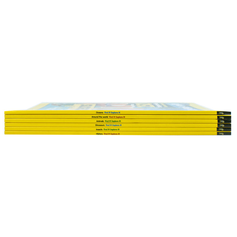 National Geographic Kids Find it! Explore it! 6-book collection set with animal and ocean themes, Collins LTD edition, colorful book covers