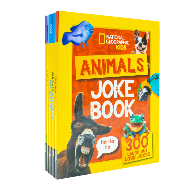 National Geographic Kids Animals 5-book family game collection set by Collins, featuring colorful animal illustrations.