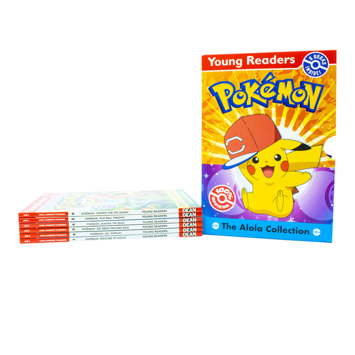 Young Readers Pokémon Level 2 Passport to Reading Alola 6 Books Collection Box Set (Welcome to Alola, Go Popplio) - The Book Bundle