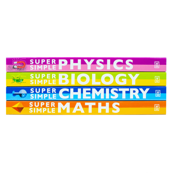 DK Super Simple 4 Books Collection Set Super Maths, Biology, Physics, Chemistry - The Book Bundle