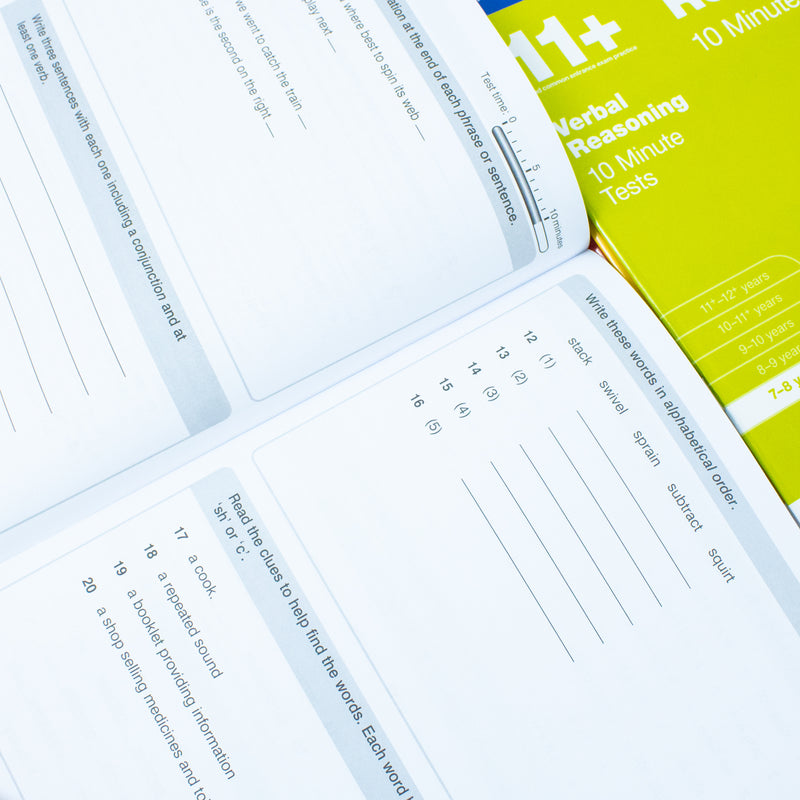 Bond 11+: 10 Minute Tests ,7-8 years Bundle: English, Maths, Non-verbal Reasoning, Verbal Reasoning - The Book Bundle