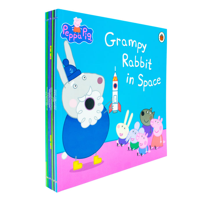 Peppa Pig Yellow Bag 10 Books Collection Set including CD (The Train Ride, Pedro’s Pirate Treasure) - The Book Bundle