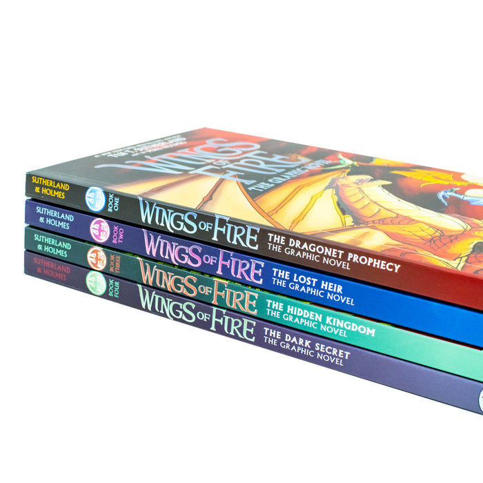 Wings of Fire Graphix Paperback 4 Books Box Set (The Dragonet Prophecy, Lost Heir, Hidden Kingdom, Dark Secret) - The Book Bundle