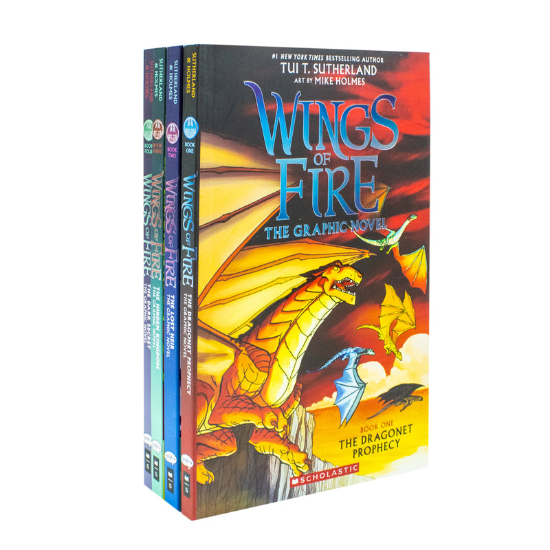 Wings of Fire Graphix Paperback 4 Books Box Set (The Dragonet Prophecy, Lost Heir, Hidden Kingdom, Dark Secret) - The Book Bundle