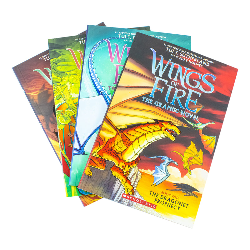 Wings of Fire Graphix Paperback 4 Books Box Set (The Dragonet Prophecy, Lost Heir, Hidden Kingdom, Dark Secret) - The Book Bundle