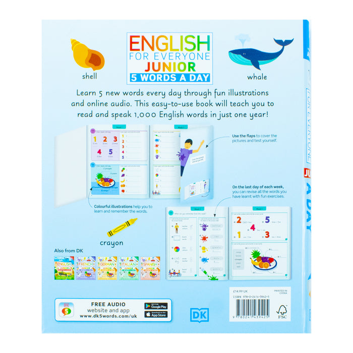 English for Everyone Junior 5 Words a Day: Learn and Practise 1,000 English Words by DK - The Book Bundle