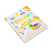 DK Spanish for Everyone Junior 5 Words a Day book cover showing colorful title design and learner-friendly graphics for children.