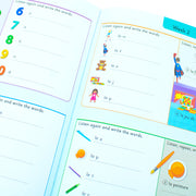 Children's French learning book titled "French for Everyone Junior 5 Words a Day" by DK, featuring colorful cover with French language visuals.