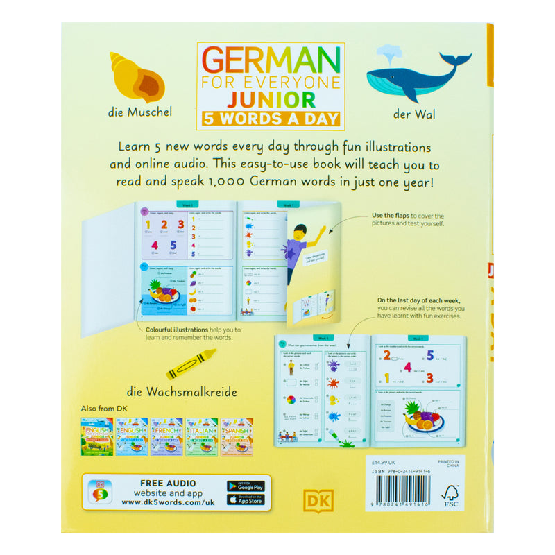 German for Everyone Junior 5 Words a Day: Learn and Practise 1,000 German Words by DK - The Book Bundle