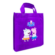Ladybird Peppa Pig purple bag with 10 books and CD from the Penguin collection, featuring colorful Peppa Pig illustrations.