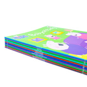 Ladybird Peppa Pig Lime Bag with 10 books and CD featuring Grandpa Pig’s Little Train, colorful children's book collection for early readers.