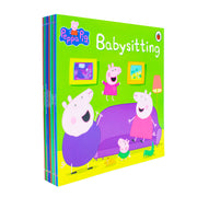 Ladybird Peppa Pig lime bag with 10 book collection including Grandpa Pig’s Little Train and a CD, perfect for young children.
