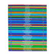 Set of 50 Peppa Pig Ladybirds books from The Amazing Collection 1-50 in a red box by Kolektif, featuring colorful Peppa Pig illustrations.