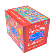 Set of 50 Peppa Pig The Amazing Collection ladybird books in a red box by Kolektif, featuring colorful Peppa Pig illustrations.