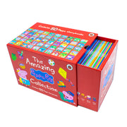 Ladybird books from Peppa Pig The Amazing Collection 1-50 in a red box, featuring colorful illustrations of Peppa Pig characters.