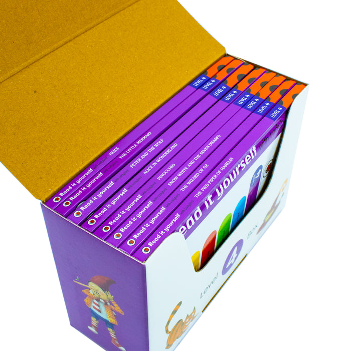Ladybird Read it Yourself Tuck Box Level 4: 8 Books Box Set (Heidi, The Little Mermaid) - The Book Bundle