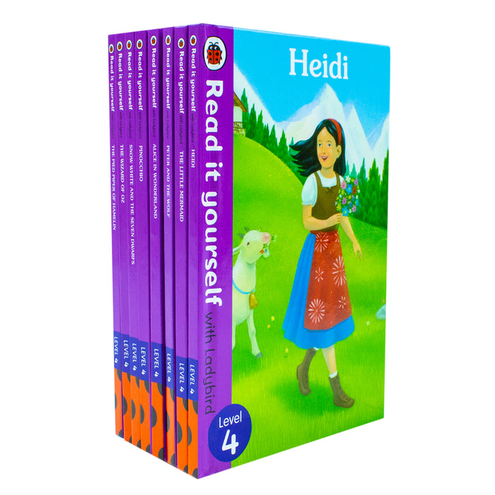 Ladybird Read it Yourself Tuck Box Level 4: 8 Books Box Set (Heidi, The Little Mermaid) - The Book Bundle