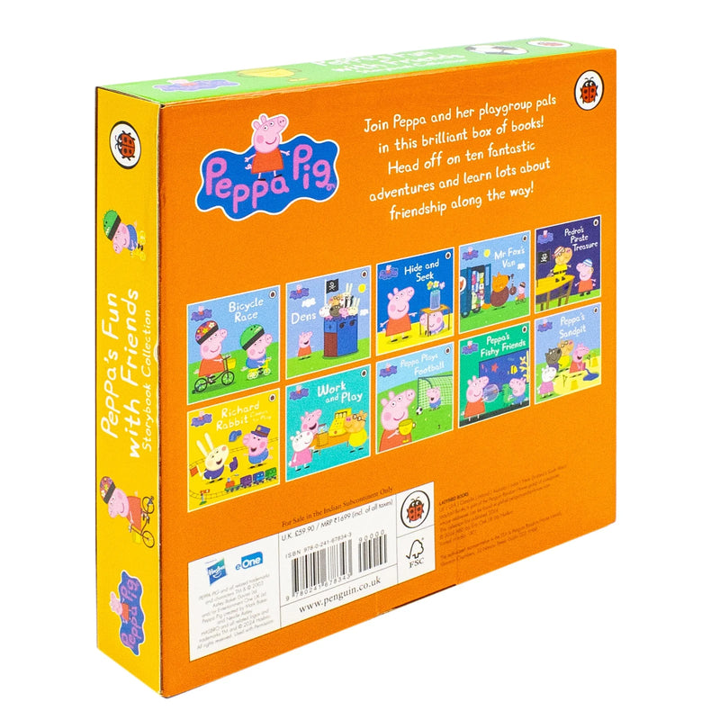 Peppa Pig 10 Books Collection Set - Peppa's Fun With Friends Bicycle Race Dens Hide And Seek - Fiction - Paperback
