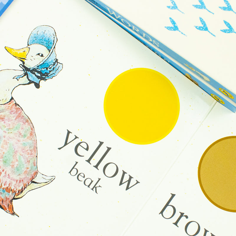 Beatrix Potter Peter Rabbit My First Little Library board book set with words, shapes, numbers, and colors for young children.